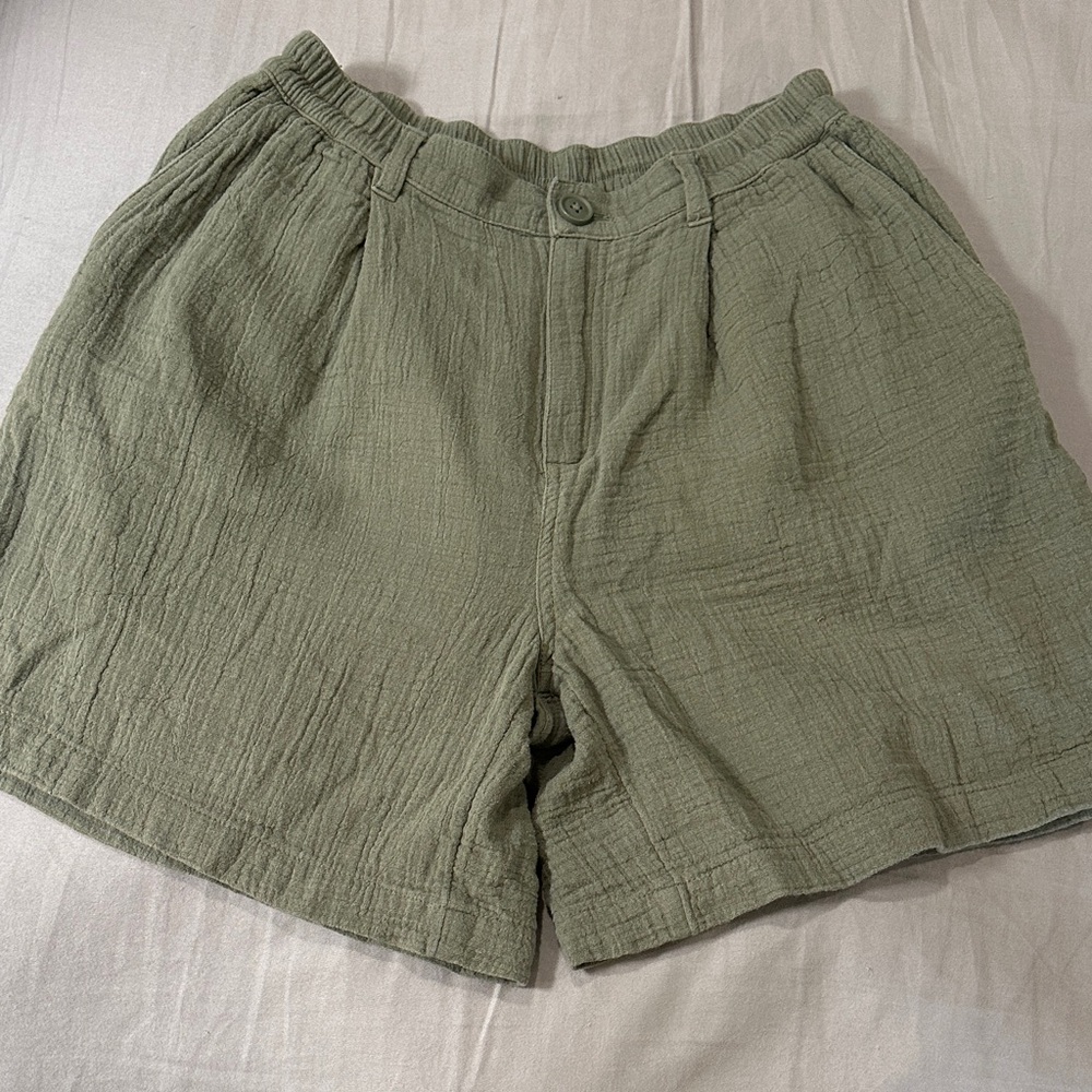 Aerie Sage Green Women's Cotton Shorts